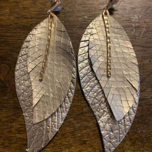 Perfect Gold Leather Earrings